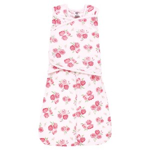 Hudson Baby Infant Girl Convertible Swaddle Sleep Sack, Blush Rose - 1 of 4