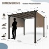 EAGLE PEAK 10'x10' Outdoor Pergola Canopy, Retractable Textilene Shade - 2 of 4