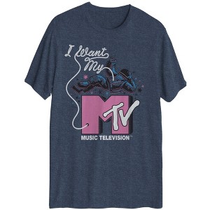 Hybrid Mens MTV Short Sleeve Graphic T-Shirt, Blue, Large - 1 of 1