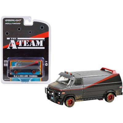 1983 GMC Vandura Van (B.A.'s) Black & Silver (Dirty Ver.) "The A-Team" (1983-1987) TV Series 1/64 Diecast Model by Greenlight