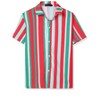 Lars Amadeus Men's Short Sleeve Button Down Summer Beach Vertical Striped Shirts - 2 of 4