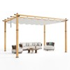 10x10 Ft Outdoor Pergola, Heavy-Duty Aluminum Pergola with with Retractable Canopy, Sun Shade Shelter for Patio Backyard, Grey Frame + Khaki Canopy - 2 of 4