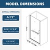 NicBex Shower Door  37.4" Wx72" H Pivoting Tub Shower Doors with 1/4" (6mm) Tempered Glass Door and 304 Stainless Steel Open Outside, Matte Black - 2 of 4