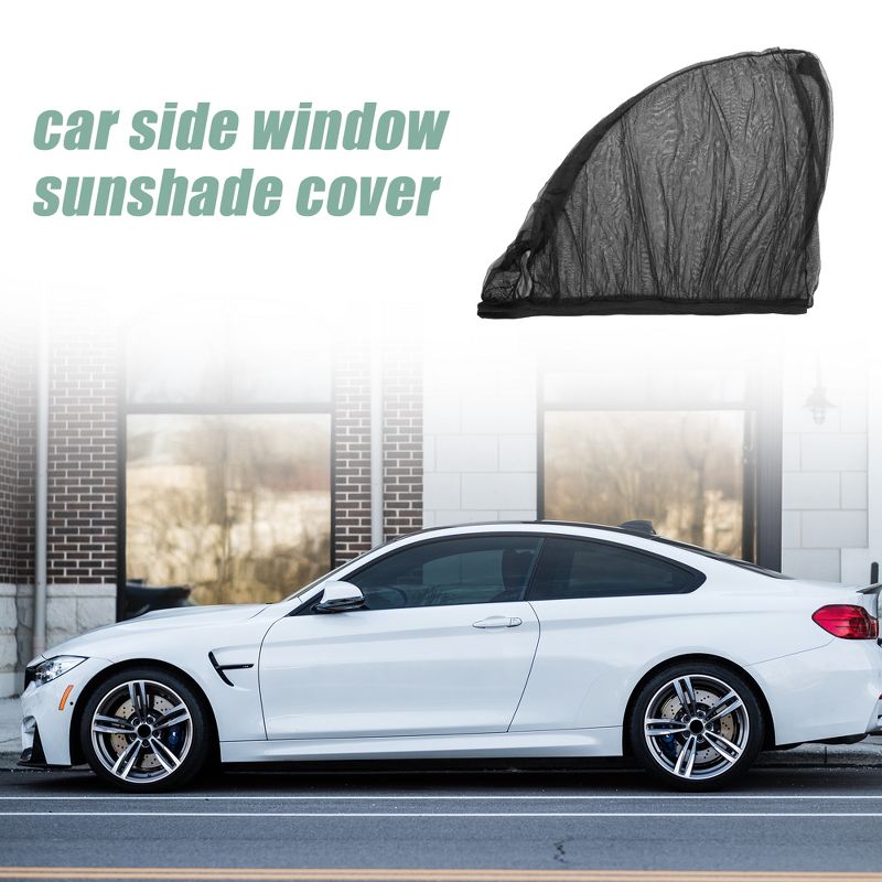 Unique Bargains Sun Shade Car Side Window Front Breathable Mesh Anti-UV Protect Universal 23.62"x19.69" Black 1 Pair, 2 of 7