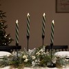 Northlight Candy Cane Striped Flickering Tapered Flameless Christmas Candles - 9.5" - Green and White - Set of 4 - 2 of 4