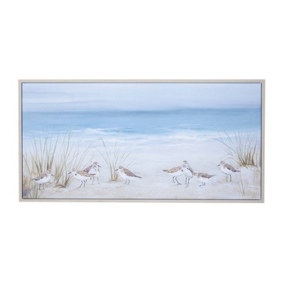 Coastal Polystone Framed Wall Canvas Blue - Olivia & May