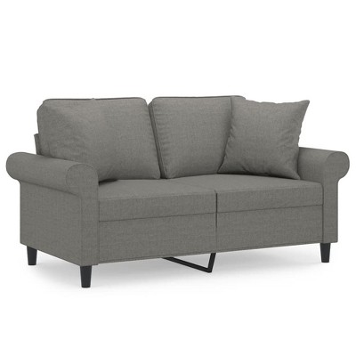 vidaXL 2-seater Sofa Dark grey Fabric (100% polyester), metal, plywood
