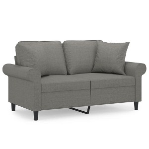 vidaXL 2-seater Sofa Dark grey Fabric (100% polyester), metal, plywood - 1 of 4