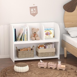 Multi-functional Children's Safety Bookshelf Stores books and toys Wall-mounted design Easy assembly Perfect for children's rooms and living rooms - 1 of 4