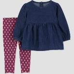Carter's Just One You® Baby Girls' Floral Top & Bottom Set - Blue/Purple