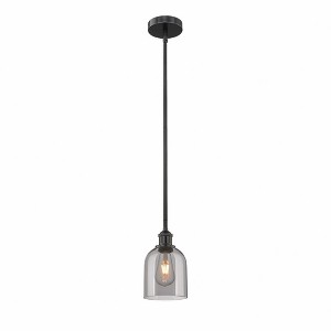 Bella - 1 Light Stem Hung Mini Pendant In Industrial Style-9 Inches Tall and 5.5 Inches Wide - 1 of 1
