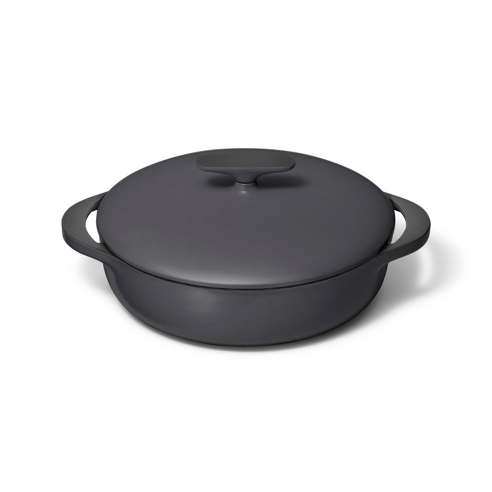 Caraway Home Enameled Cast Iron Braiser with Lid Charcoal: 3.5 Qt, Hand Wash, Electric & Gas Compatible, 10.5" Diameter