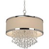 Uttermost Silver Pendant Chandelier 22" Wide Modern Clear Crystal Silken Drum Shade 3-Light Fixture for Dining Room House Foyer - 3 of 4