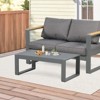 Aoodor Aluminum Outdoor Patio Furniture Coffee Table, Modern Rectangle All-Weather Outdoor Metal Coffee Table, for Balcony, Garden, Indoor or Outdoor - 3 of 4
