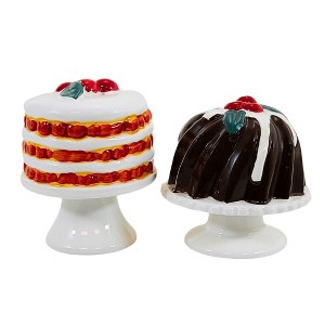 Tag 3.5 Inch Sugar Plum Cakes S & P Set Christmas Cherries Salt And Pepper Shakers - 1 of 3