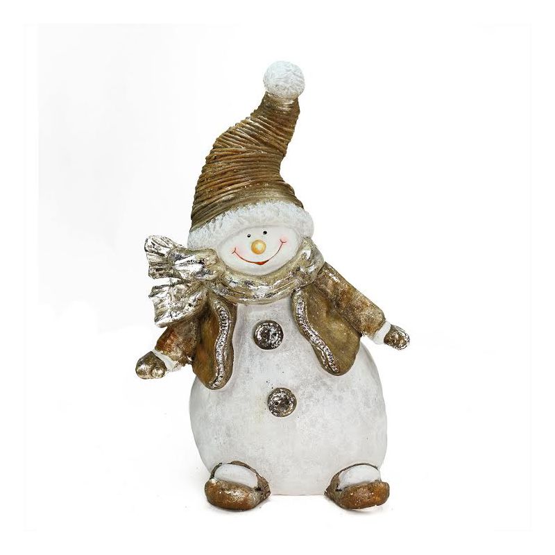 Northlight 17" White and Brown Whimsical Snowshoeing Christmas Snowman Tabletop Figure, 1 of 3