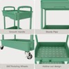 YIGII 3 Tier Rolling Utility Cart with Drawer,Rolling Storage Cart,Storage Cart for Kitchen,Bathroom,Living Room, Organizer with Iron Wheels(Green) - 4 of 4