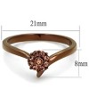 Slickblue Women's Floral Ring – Light Peach Synthetic Crystal Cluster on Twisted IP Coffee Light Band, Sizes – 5–10 - 2 of 4