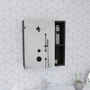 GlasFlength Decorative Wall Mirrors Medicine Single Door Cabinet 19" H With Mirror, Five Interior Shelves, Black, Black, 17.7"*5.4"*19.5" - 2 of 4