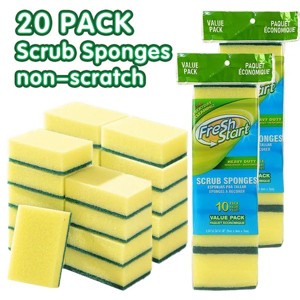 10/20-Pack Multipurpose Cleaning Sponges, Heavy-Duty Scouring Pads for Kitchen Dishes, Household, Commercial & Industrial Use, Tough on Stains - 1 of 4
