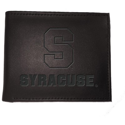 Evergreen NCAA Syracuse Orange Black Leather Bifold Wallet Officially Licensed with Gift Box