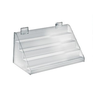 Azar Displays Four-Tier Shelf Counter Step Display, 16" wide - 1 of 4