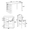 NicBex 5-Piece Dining Table Set with Side Wine Racks Modern Rectangle Kitchen Table with 4 Upholstered Side Chairs - 3 of 4