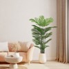 Maggift Artificial Nordic Wind Simulation Loose Tail Sunflower Plant Green Pot Living Room Home Decorator Iron Leaves 2set , Green, 8.2"*70.8"*27.5" - 2 of 4