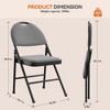Metal Foldable Chair with Cushion and Non-Slip Feet Pads, Linen Party Chairs for Indoors and Outdoors, Meeting Room - 2 of 4