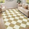 Coucheta Washable Checkered Area Rug, Non-Slip & Stain Resistant, Modern Geometric Plaid Carpet for Bedroom, Living Room, Hallway, Dining & Nursery - 4 of 4