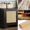 Rattan TV Stand Fits TVs Up to 70", Entertainment Center with 2 Cabinets and Open Shelves, Wooden Media Console Table for Living Room - 4 of 4