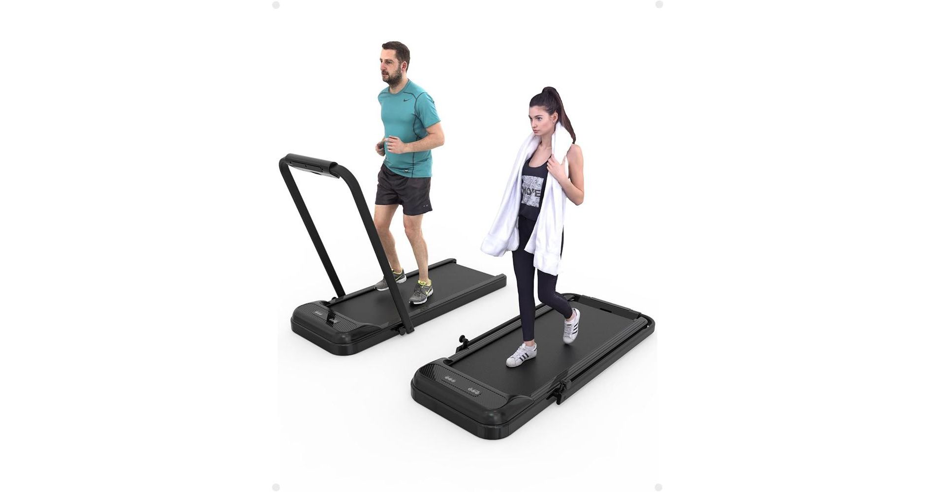 Foldable 2-in-1 Treadmill Walking Pad, 6.2MPH Under Desk Treadmill with Handle, 2.5HP Machine for Home and Office, 265LBS Capacity