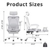 Lirago Ergonomic Office Chair with Footrest High Back Mesh Computer Chair Adjustable Headrest Lumbar Support Home Office Study Room Desk Chair Black - 4 of 4