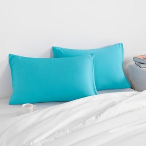 2 Pack Brushed Microfiber Pillowcases, Super Soft Pillowcases with Envelope Closure - NTBAY - 1 of 4