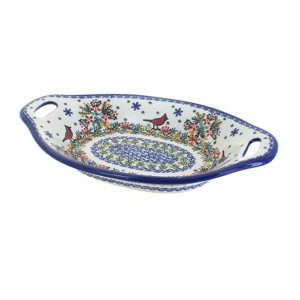 Blue Rose Polish Pottery 110 Vena Bread Tray with Handles - 1 of 1