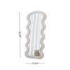 AZL1 Life Concept Decorative Wall Mirror Durable Full Length Wave Design Flannel Covered 1:1 Real Reflection for Room Use, White, 66.5"*26.77"*2.8" - 3 of 4