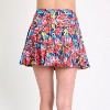 Calypsa Women's High Waisted Chlorine Resistant Flowy Swim Skirt With Attached Shorts - 2 of 4