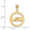 Black Bow Jewelry 14k Yellow Gold Plated Sterling Silver Louisiana State Fighting Tigers NCAA Small Pendant - 2 of 3