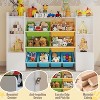 Kids Toy Organizer With 8 Removable Bins,2 Storage Cubbies & Bookshelf,Large Toy Box for Nursery, Bedroom, Classroom,Playroom - 4 of 4