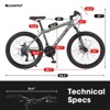 INFURNIC Bicycles 24 Inch Mountain Bike with Shimano 21 Speeds and Dual Disc Brakes for Teens, Gray, 56.3"*7.88"*28.35" - 4 of 4