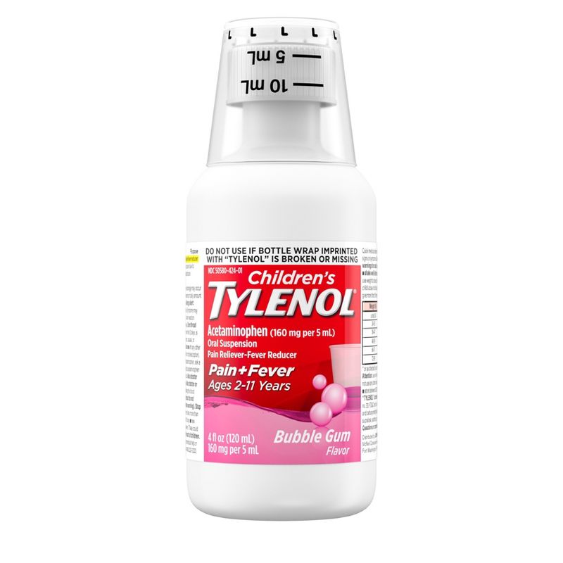 Children&#39;s Tylenol Pain + Fever Relief Liquid - Acetaminophen - Bubble Gum - 4 fl oz, 3 of 10