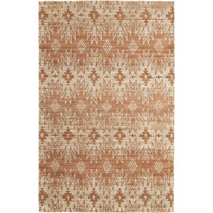 Orange and Tan Geometric Hand Woven Area Rug - 1 of 4