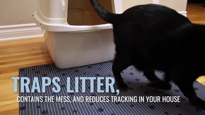 Medium Purple Floral Waterproof Cat Litter Mat