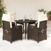 vidaXL Garden Dining Set Brown PE Rattan Adjustable Footrests - 2 of 4