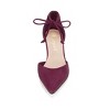 Allegra K Women's Ankle Tie Point Toe Dress Pumps Burgundy 6 : Target