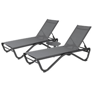 Kozyard Patio Chaise Lounge Chair Full Aluminum Reclining Adjustable Chair for Poolside Sunbathing Beach, - 1 of 4
