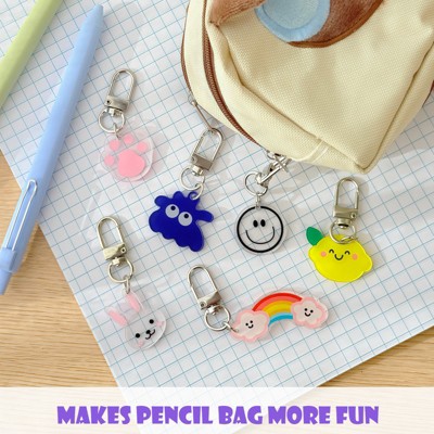 Wrapables Assorted Novelty Characters Keychain, Bag Charm Accessory for Purse Handbag Backpack (Set of 6) — фото 5