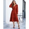 Clearlove Casual V Neck Layered Long Sleeve Wedding Guest Maxi Dresses for Women Flowy Maxi Dress - 2 of 4