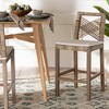 bali & pari Poltak Natural Rattan and Mahogany Wood Counter Height Barstool Kubu Gray/Rustic Taupe - 3 of 4