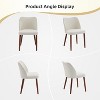 Coucheta Dining Chair Set of 2, Linen/PU Dining Chairs with Wing Backrest, Wood Legs & Plush Seat Cushions for Kitchen, Dining Room & Living Room - 2 of 4